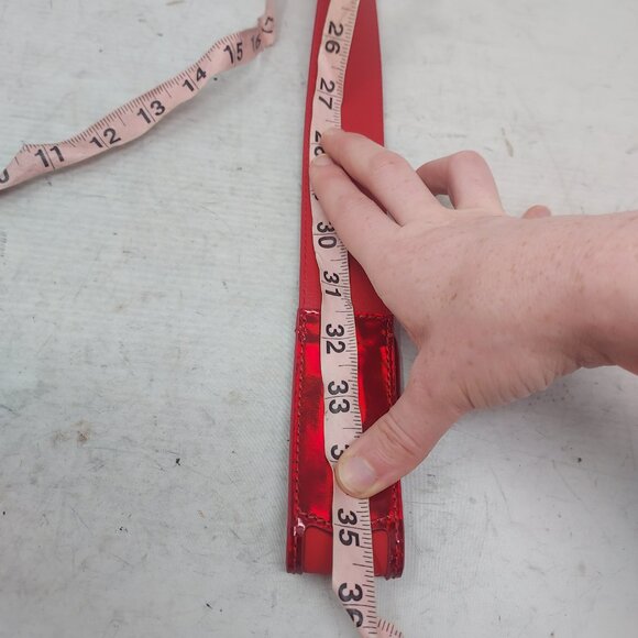 Christian Louboutin MENS LOUBI Red Logo Spike Studded Leather Belt - Picture 6 of 10